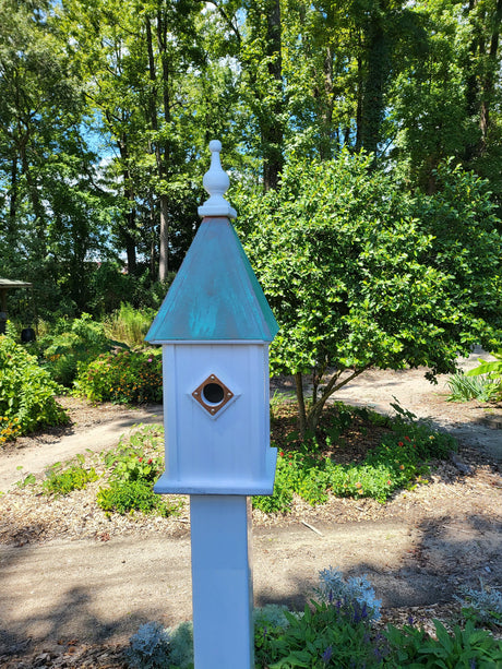 Bluebird Birdhouse Copper Roof Handmade With 1 Nesting Compartment, Metal Predator Guards, Weather Resistant, Birdhouse Outdoor