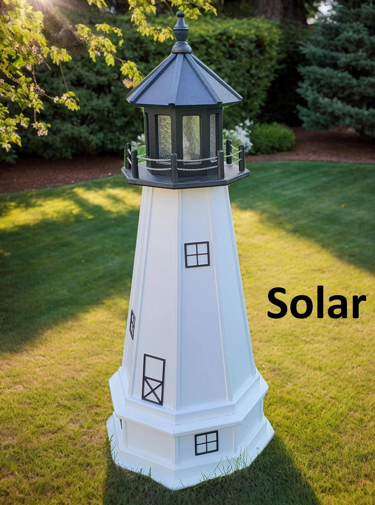 Lighthouse Decor Yard Garden Decoration Outdoor Landscape Cape Cod Solar Amish Made Landmark Replica Outdoor Lighthouse Backyard Ornament