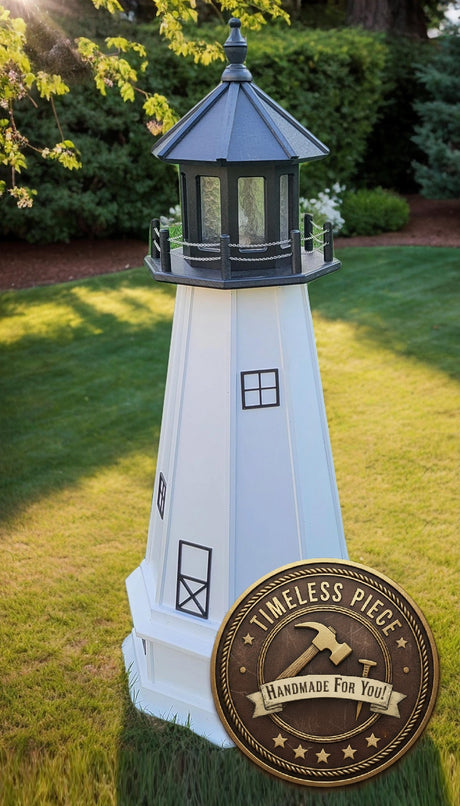 Lighthouse Decor Yard Garden Decoration Outdoor Landscape Cape Cod Solar Amish Made Landmark Replica Outdoor Lighthouse Backyard Ornament
