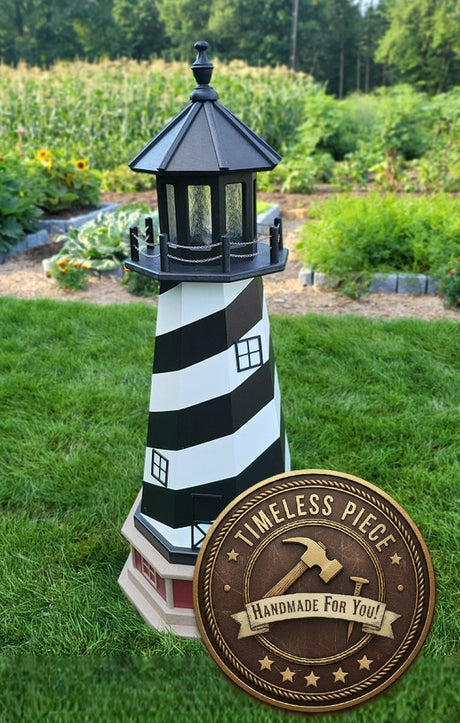 Cape Hatteras Solar Lighthouse - Amish Made - Landmark Replica - Lawn Ornament