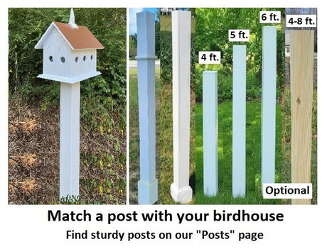 Chapel Birdhouse Handmade, Choose Roof Color, Bird House For The Outdoors, Pole Not Included