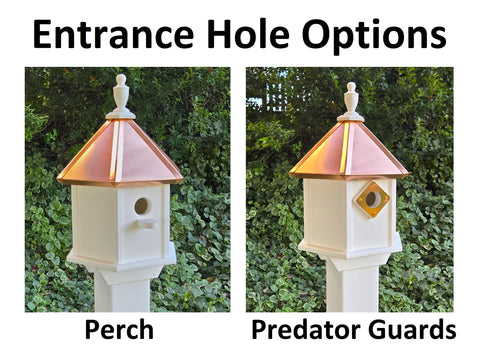 2 Hole Bird House With Copper Roof Amish Handmade, Nesting Compartments, Weather Resistant Birdhouses, Bird Lovers, Poly