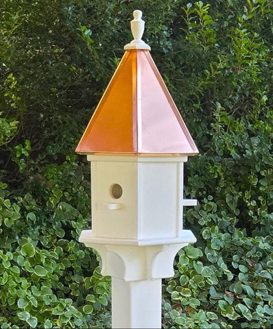 3 Hole Bird House With Copper Roof Amish Handmade, Nesting Compartments, Weather Resistant Birdhouses, Bird Lovers, Poly