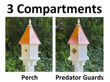 Load image into Gallery viewer, Birdhouse With Copper Roof Amish Handmade, Extra Large With 6 Nesting Compartments, Weather Resistant Birdhouses, Bird Lovers, Poly
