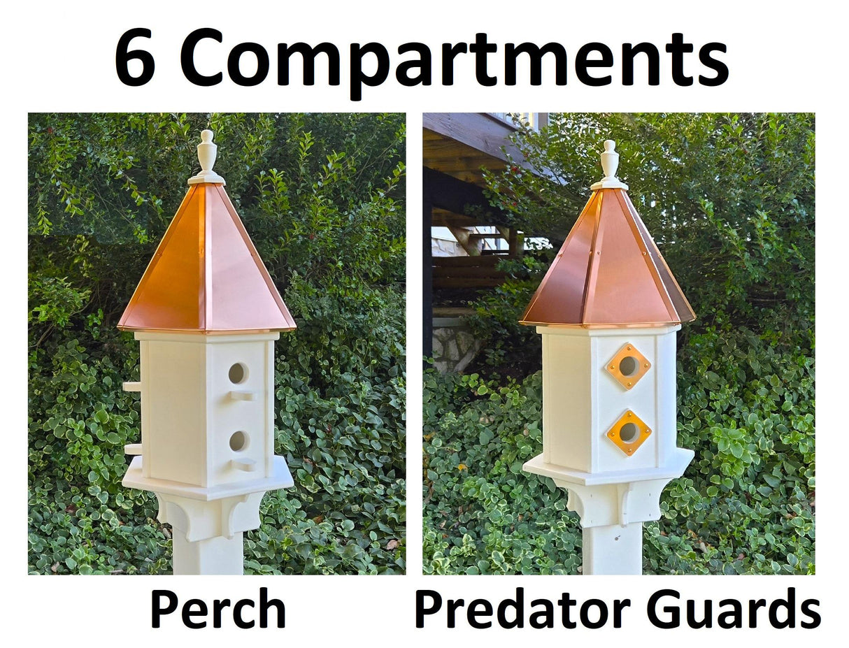 3 Hole Bird House With Copper Roof Amish Handmade, Nesting Compartments, Weather Resistant Birdhouses, Bird Lovers, Poly