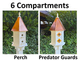 2 Hole Bird House With Copper Roof Amish Handmade, Nesting Compartments, Weather Resistant Birdhouses, Bird Lovers, Poly