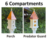 4 Hole Birdhouse With Copper Roof Amish Handmade, Nesting, Weather Resistant Birdhouses, Bird Lovers, Poly