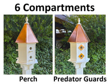 Load image into Gallery viewer, Bird House With Copper Roof Amish Handmade, Extra Large With 8 Nesting Compartments, Predator Guard Weather Resistant, Bird Lovers, Poly
