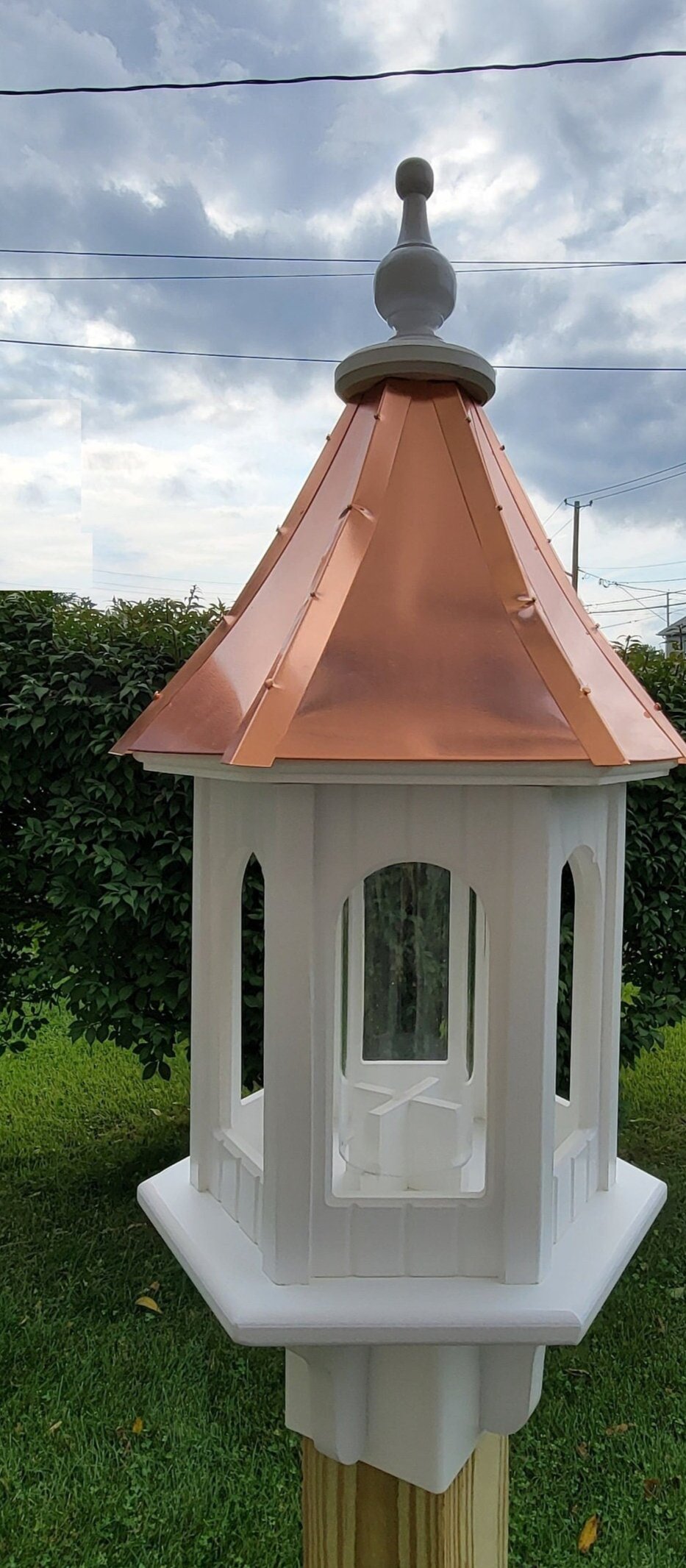 Bird Feeder Copper Roof Large Gazebo Handmade Vinyl PVC Weather Resistant