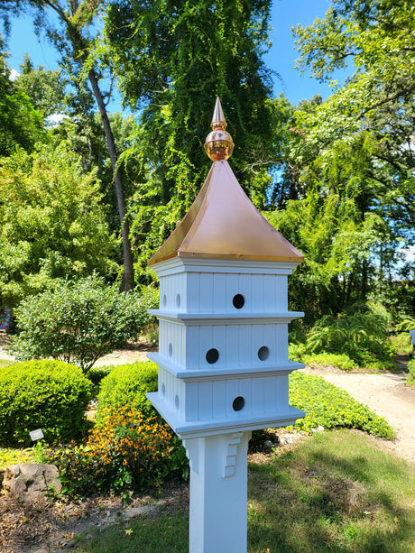 X-Large Purple Martin Birdhouse Copper Roof Handmade, Amish Handmade, 12 Nesting Compartments, 18 Holes, Bird Lovers