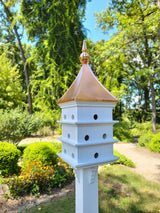 X-Large Purple Martin Birdhouse Copper Roof Handmade, Amish Handmade, 12 Nesting Compartments, 18 Holes, Bird Lovers