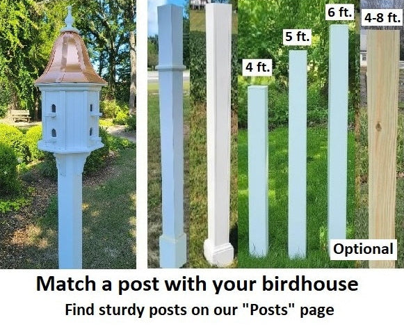 Poly Lumber Bird Feeder Amish Handmade Weather Resistant - Bird Lovers - Premium Feeding Tube -Post Mounted / Hanging Bird Feeders Outdoors