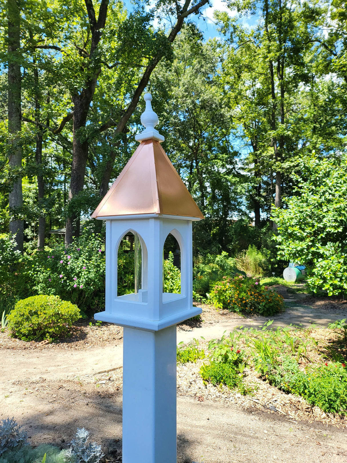 Bird Feeder - Free Shipping - Copper Roof - Amish Handmade Vinyl PVC