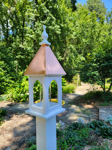 Bird Feeder Copper Roof Handmade Vinyl PVC