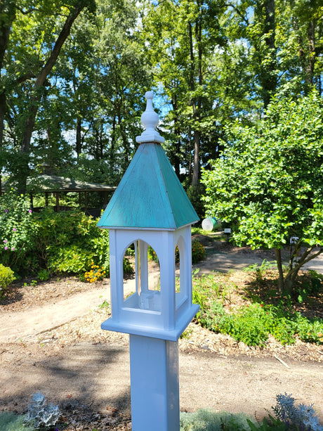 Bird Feeder Copper Roof Handmade Vinyl PVC