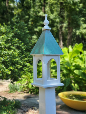 Bird Feeder Copper Roof Handmade Vinyl PVC