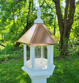 Amish Handmade Copper Roof Bird Feeder - Vinyl - Bird Lovers - Weather-Resistant - Poly