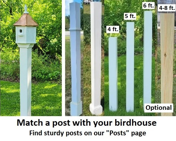 Amish Handmade Copper Roof Bird Feeder - Free Shipping - Weather-Resistant - Unique - Bird Lover