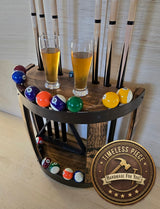 Pool cue rack, barrel stave, whiskey barrel, pool rack, billiards, Amish Handmade, Vintage, Pool Table, snoker, Display, Primitive