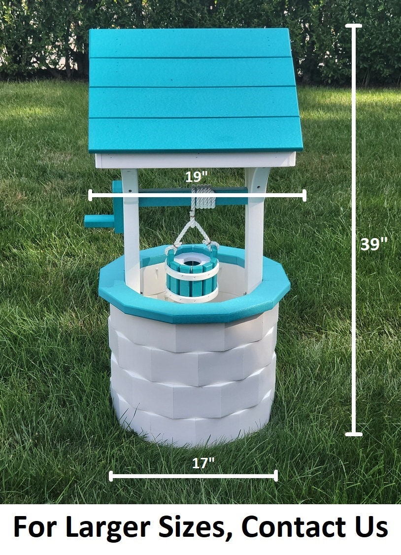 Garden Wishing Well- Yard Wishing Well - Poly - Amish Handmade