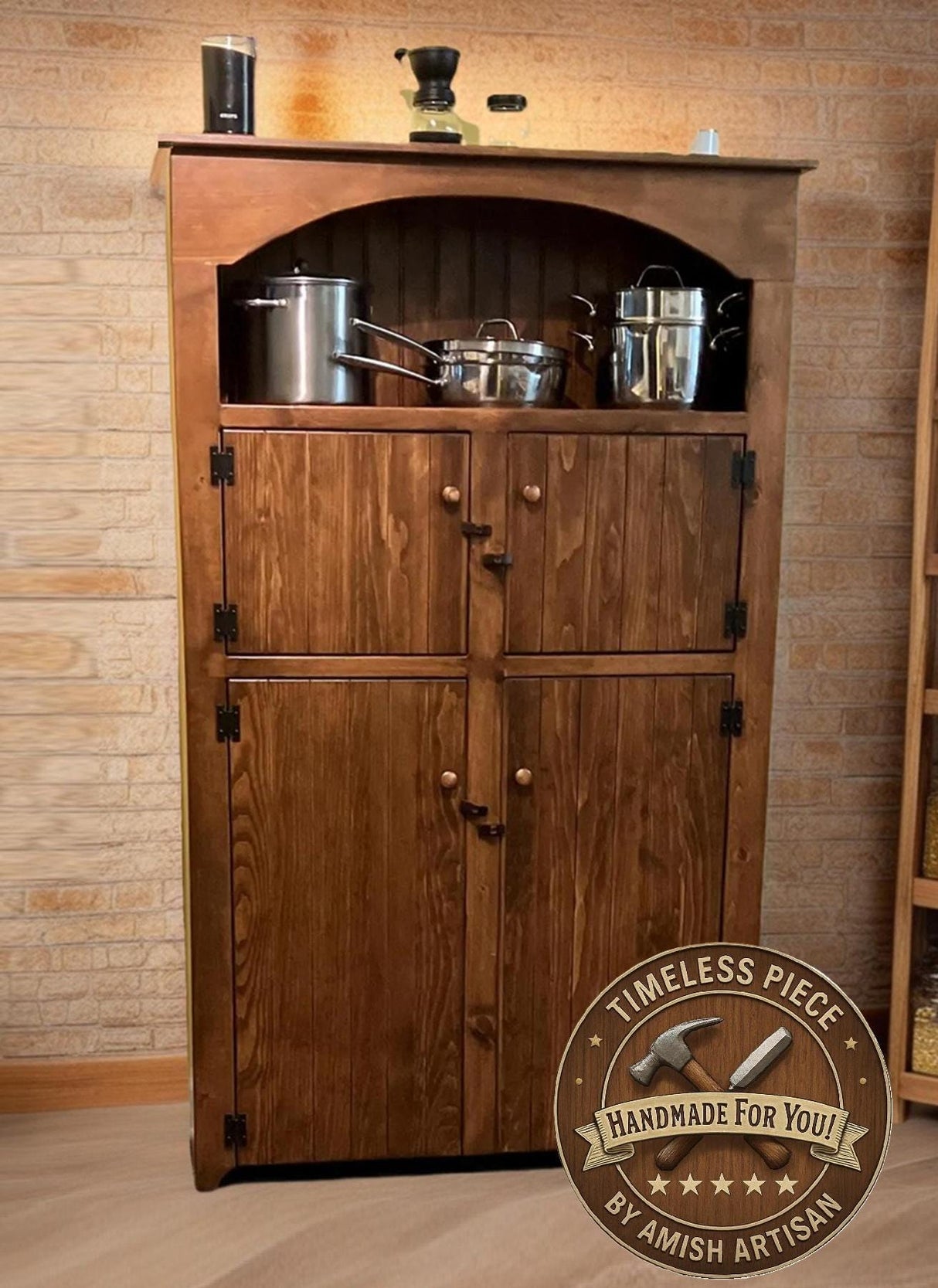 Farmhouse Furniture Living Room Cabinet Wooden Pantry Cabinet Hutch Cabinet Antique Furniture Kitchen Decor Home Cabinet Storage Furniture