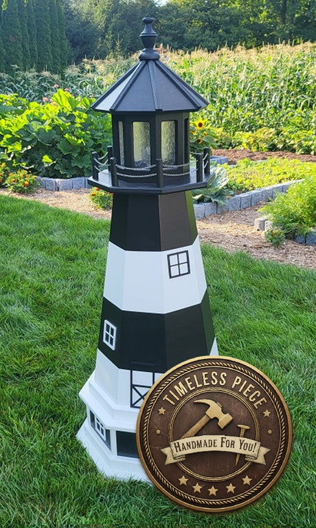 Fire Island Lighthouse - Solar - Amish Made - Landmark Replica - Backyard Decor
