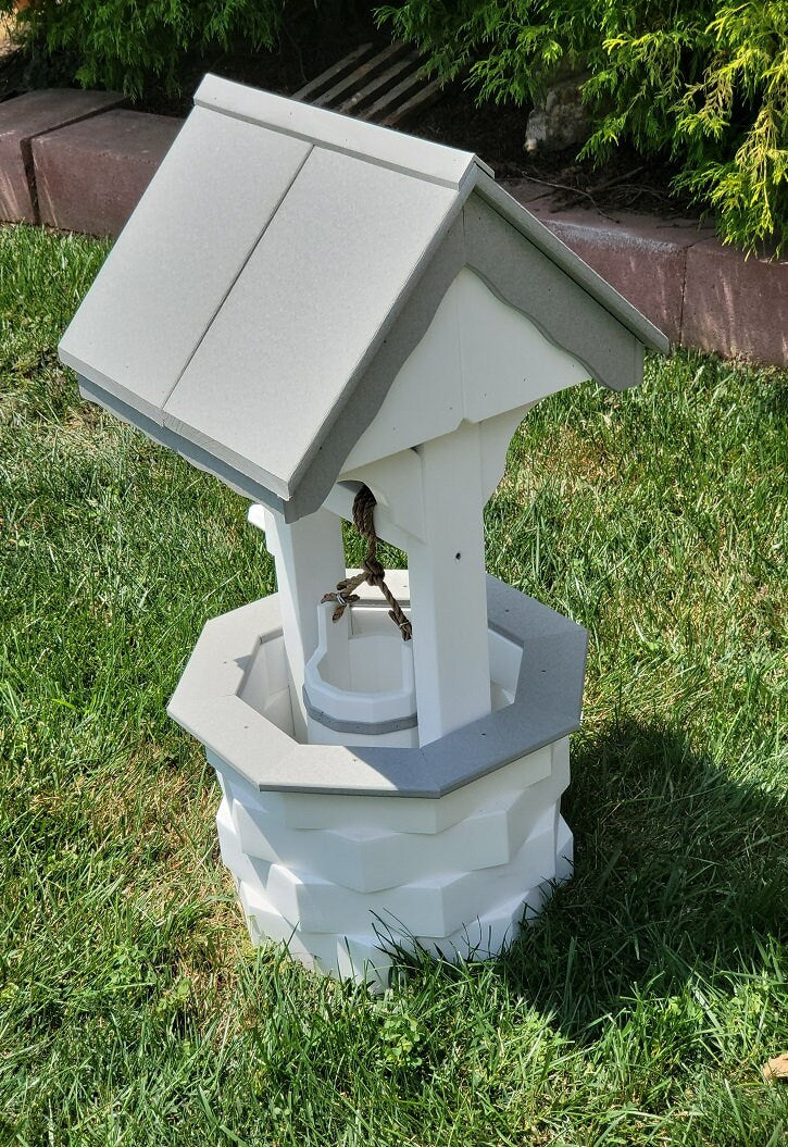 Garden Wishing Well- Yard Wishing Well - Poly - Amish Handmade