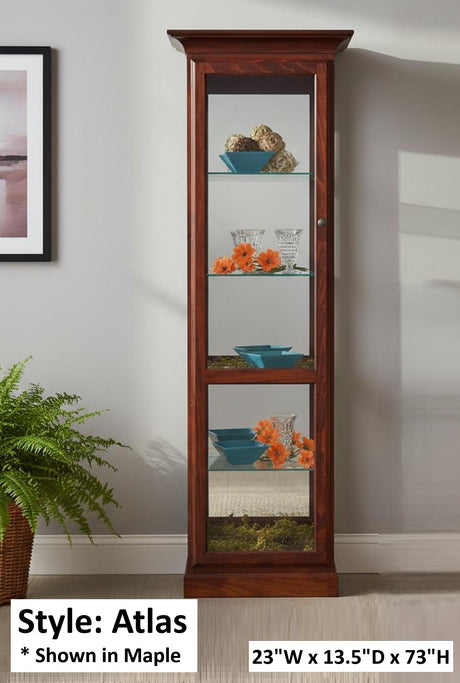 Amish Handmade Glass Display Cabinet - Tall Curio Cabinet - China Display - Glass Cabinet - Modern Home Decor - Multipurpose Cabinet -Rustic