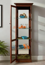 Amish Handmade Glass Display Cabinet - Tall Curio Cabinet - China Display - Glass Cabinet - Modern Home Decor - Multipurpose Cabinet -Rustic