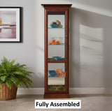 Amish Handmade Glass Display Cabinet - Tall Curio Cabinet - China Display - Glass Cabinet - Modern Home Decor - Multipurpose Cabinet -Rustic