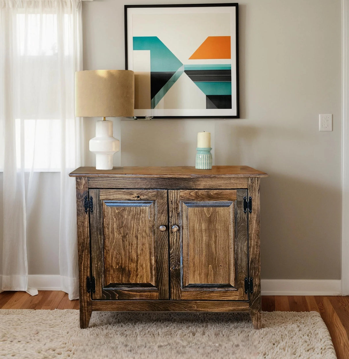 Farmhouse Furniture Cabinet Wooden Hall Cabinet 2 Door Cabinet Primitive Cabinet Handmade Buffet Cabinet Home Decor Farmhouse Jelly Cupboard