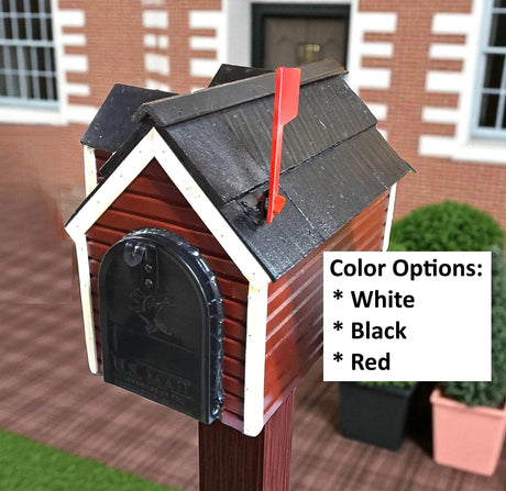 Amish Handmade Brick Design Wooden Mailbox: Rustic Farmhouse Style