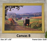 Canvas - Picture Frame - Wall Art - Wooden Frame - Framed Antique Print - Amish Handmade - Farmhouse Decor - Housewarming Gift -Choose Color