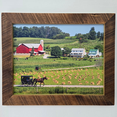 Canvas - Picture Frame - Wall Art - Wooden Frame - Framed Antique Print - Amish Handmade - Farmhouse Decor - Housewarming Gift -Choose Color