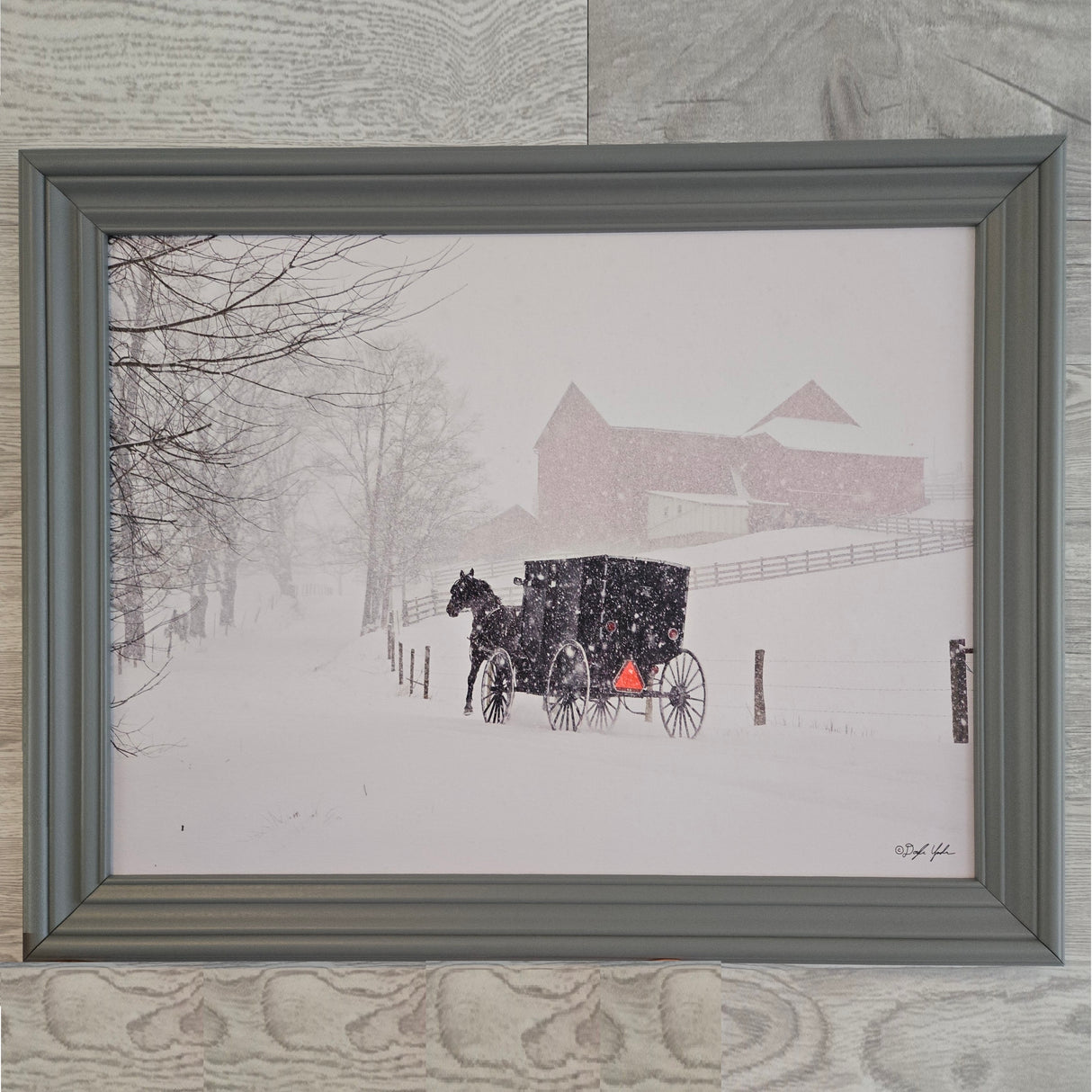 Canvas - Picture Frame - Wall Art - Wooden Frame - Framed Antique Print - Amish Handmade - Farmhouse Decor - Housewarming Gift -Choose Color