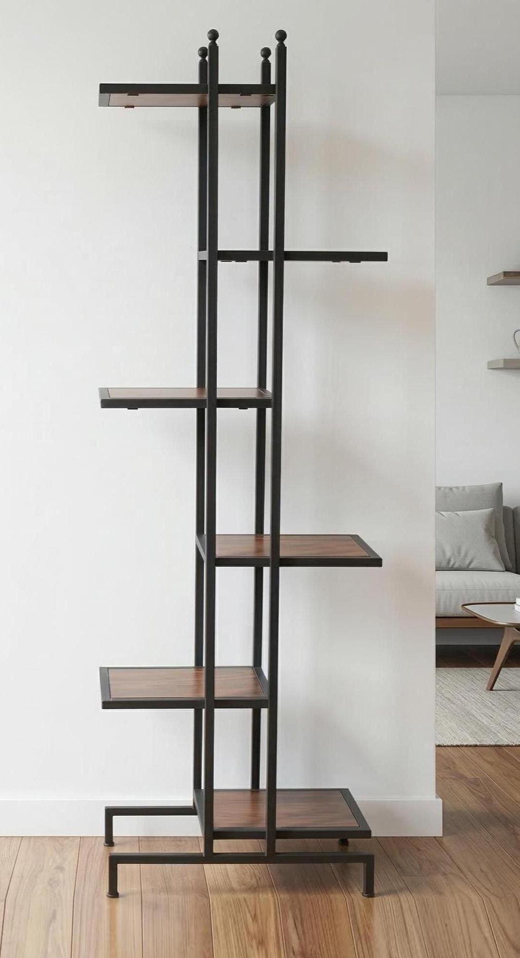 Amish Handmade Fully Assembled Large Display Stand - Metal Wooden Organizer - Display Rack - Metal Frame Shelf - Plant Stand - Living Room
