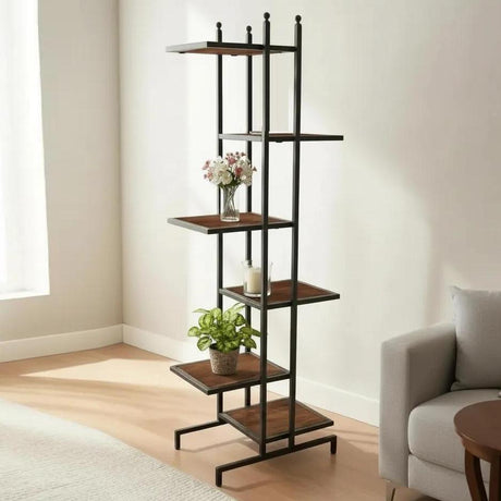 Amish Handmade Fully Assembled Large Display Stand - Metal Wooden Organizer - Display Rack - Metal Frame Shelf - Plant Stand - Living Room