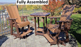 Poly, adirondack, pub table, outdoor furniture, glider, swivel chair, upholestered, back rest