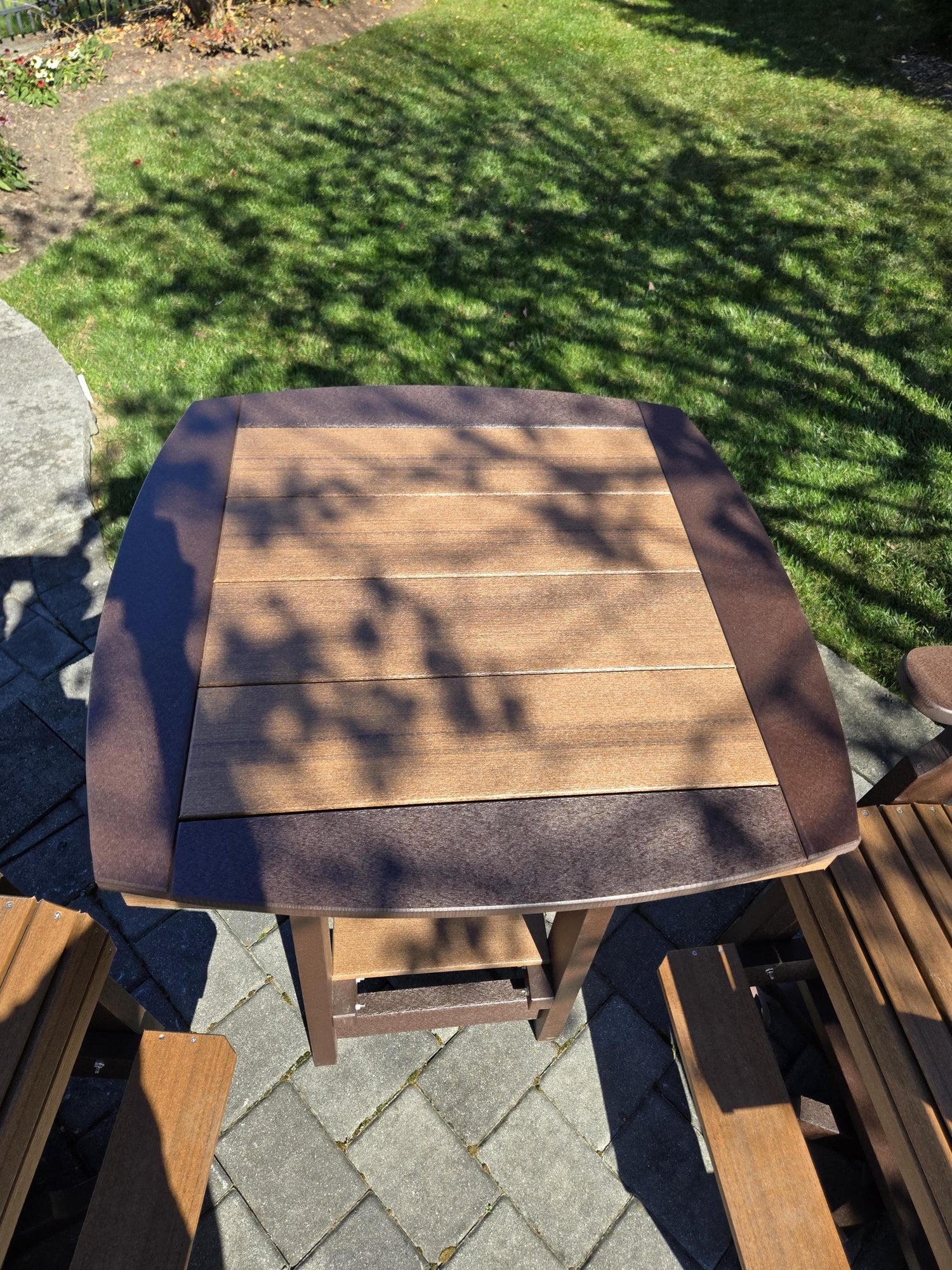 Amish Handmade Patio Set - 2 Swivel Chairs and Table - Adirondack - Pub Chairs - Outdoor Dining Table Set - Amish Chair Set - Furniture Set