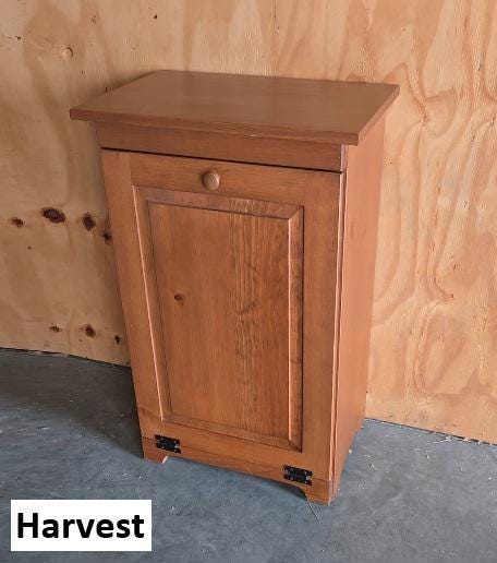 Amish Handmade Pine Tilt-Out Trash Bin: Farmhouse Kitchen Cabinet