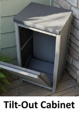 Amish Handmade Poly Tilt-Out Trash Bin, Trash Cabinet, Recycling Bin, Weather Resistant, Waste Bin, Patio, Outdoor Decor, Garbage, Backyard