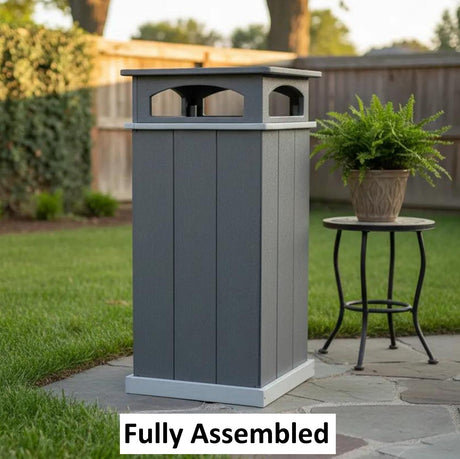 Amish Handmade Poly Trash Bin, Trash Cabinet, Recycling Bin, Weather Resistant, Waste Bin, Patio, Outdoor Decor, Garbage Can, Backyard