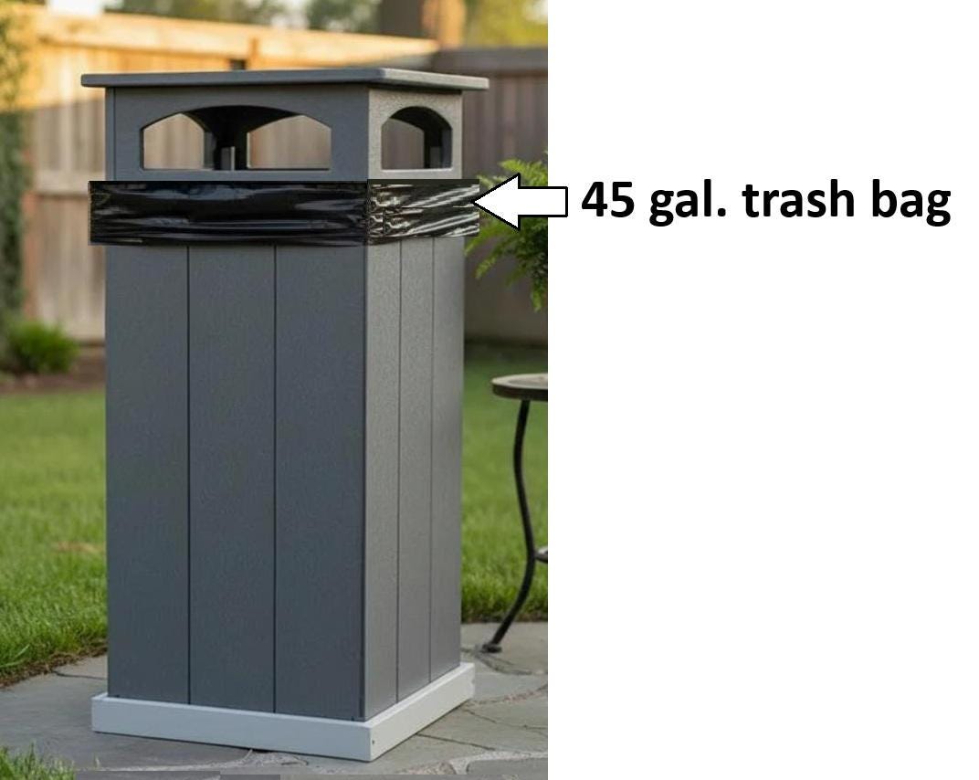 Amish Handmade Poly Trash Bin, Trash Cabinet, Recycling Bin, Weather Resistant, Waste Bin, Patio, Outdoor Decor, Garbage Can, Backyard
