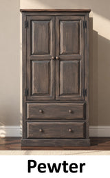 Amish Handmade Wardrobe Cabinet - Large Cabinet with Hanging Rod - Multipurpose Cabinet - With Drawers - Rustic Farmhouse Storage Home Decor