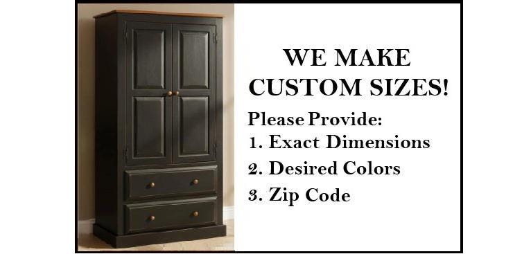 Amish Handmade Wardrobe Cabinet - Large Cabinet with Hanging Rod - Multipurpose Cabinet - With Drawers - Rustic Farmhouse Storage Home Decor