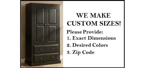 Amish Handmade Wardrobe Cabinet - Large Cabinet with Hanging Rod - Multipurpose Cabinet - With Drawers - Rustic Farmhouse Storage Home Decor