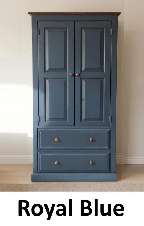 Amish Handmade Wardrobe Cabinet - Large Cabinet with Hanging Rod - Multipurpose Cabinet - With Drawers - Rustic Farmhouse Storage Home Decor