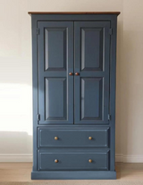 Amish Handmade Wardrobe Cabinet - Large Cabinet with Hanging Rod - Multipurpose Cabinet - With Drawers - Rustic Farmhouse Storage Home Decor