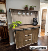 Coffee nook, farmhouse furniture, x large coffee cabinet, coffee cart, amish handmade, coffee holder, multipurpose