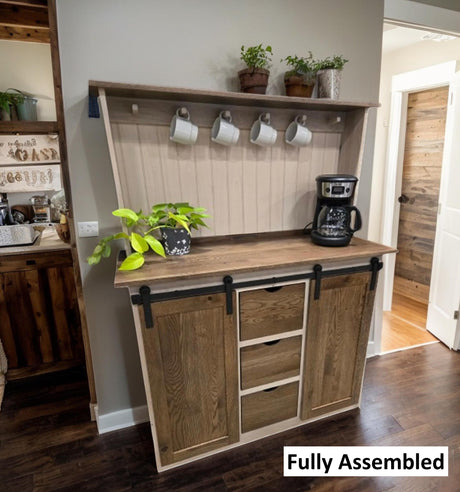 Coffee nook, farmhouse furniture, x large coffee cabinet, coffee cart, amish handmade, coffee holder, multipurpose